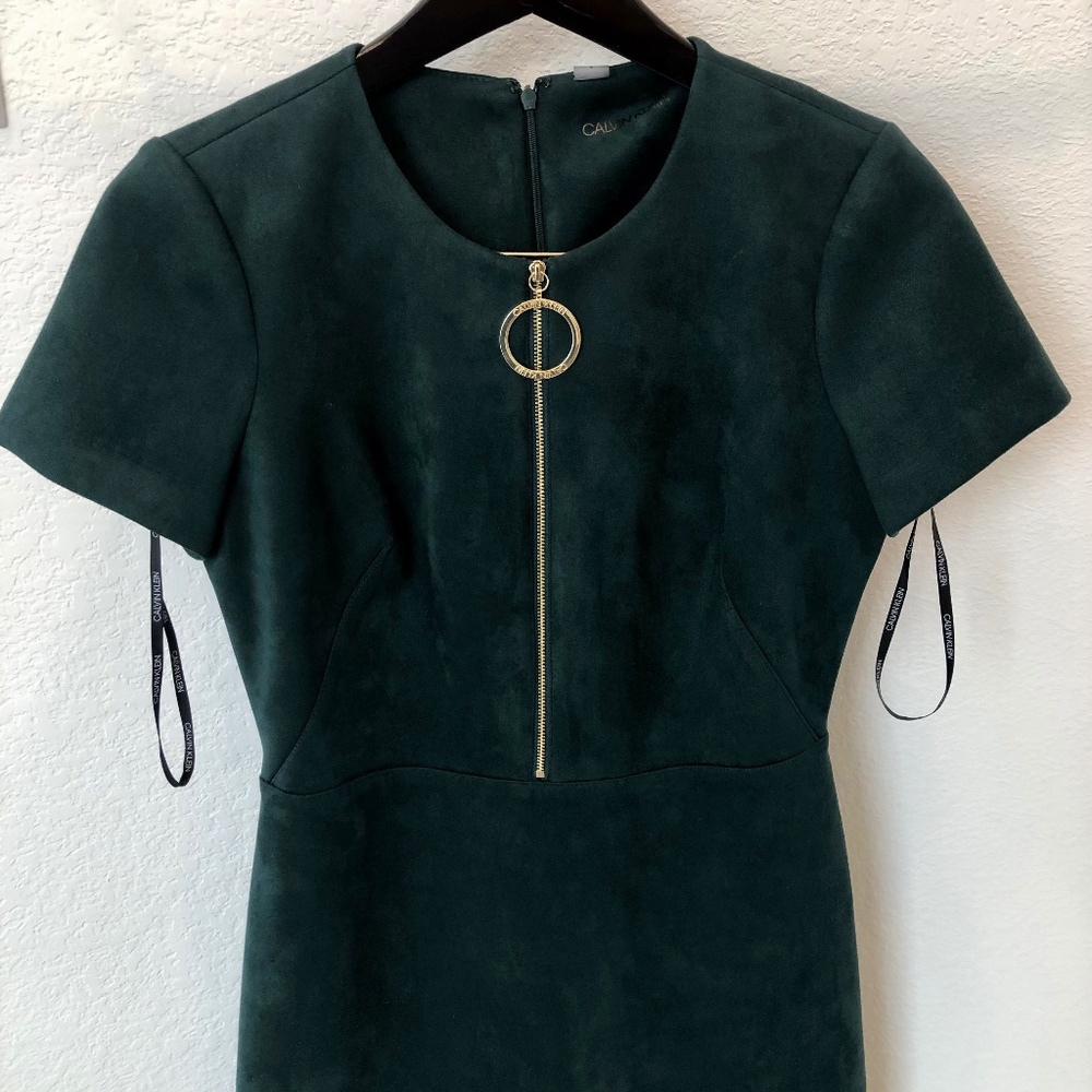 Calvin Klein Velvet Green Dress